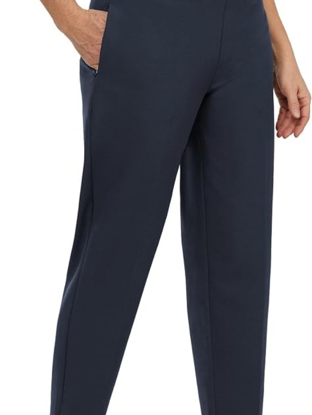Kirkland Signature Men's Navy Stretch Pull-On Dress Pants, Size Medium